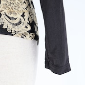 社交ダンス 衣装 トップス ブラウス ブラック系 チャコットロイヤルダンス Chacott ROYAL DANCE 日本製 黒 刺繍 花柄 花 パーティー 華やか かわいい ステージ イベント 練習 レッスン 伸縮 ストレッチ ベージュ系