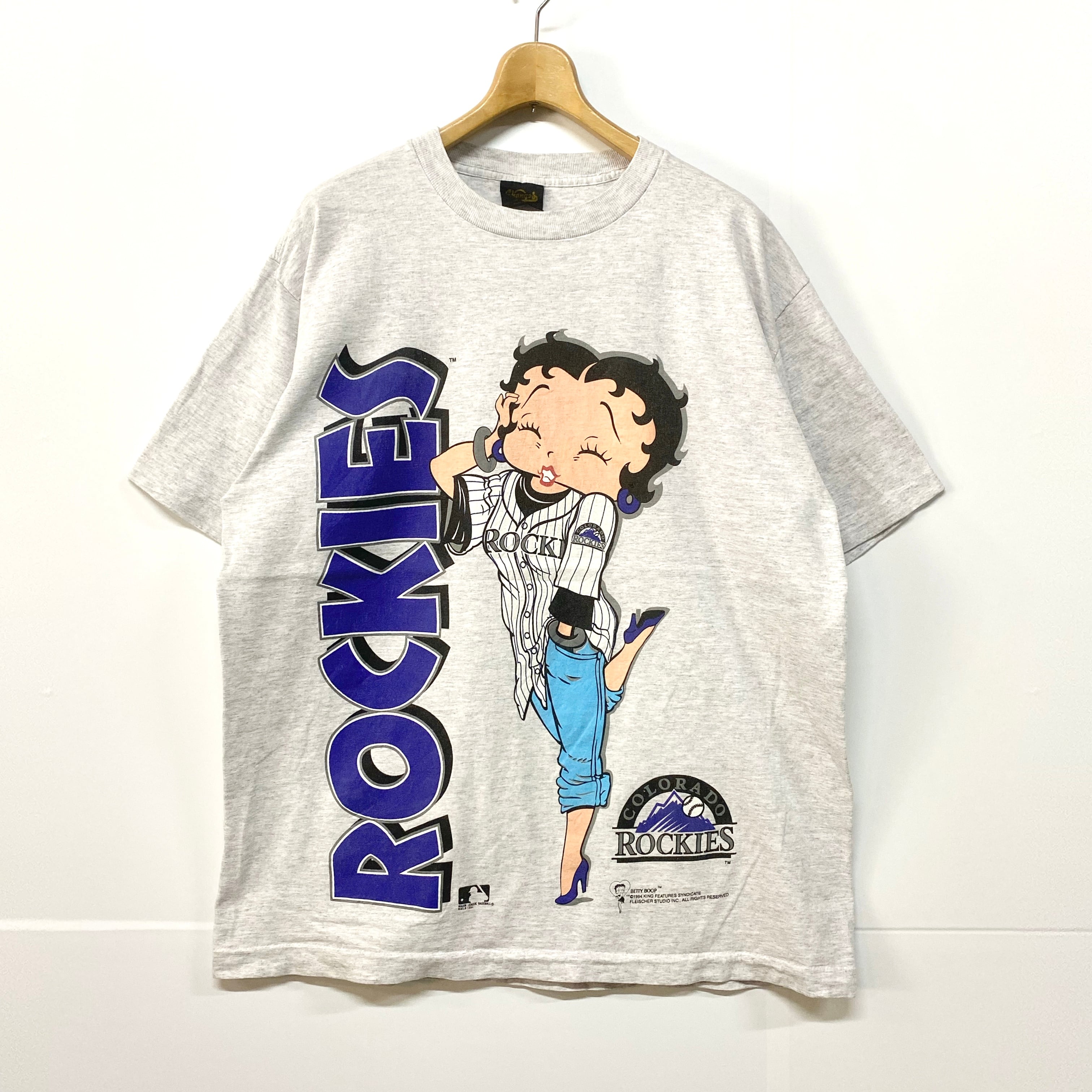 90年代 BETTY BOOP ベティーちゃん ROCKIES MLB プリントTシャツ  