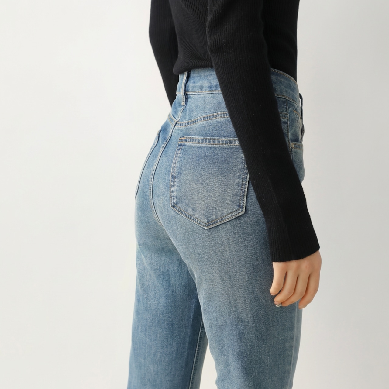 ハイウエスト ブーツカット フレアデニムパンツ   1color  26033・画像6