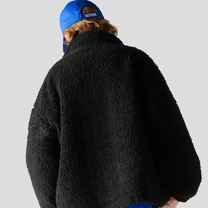 SALE 送料無料【HIPANDA ハイパンダ】メンズ エコファー ジャケット  MEN'S FAUX FUR JACKET / BLACK