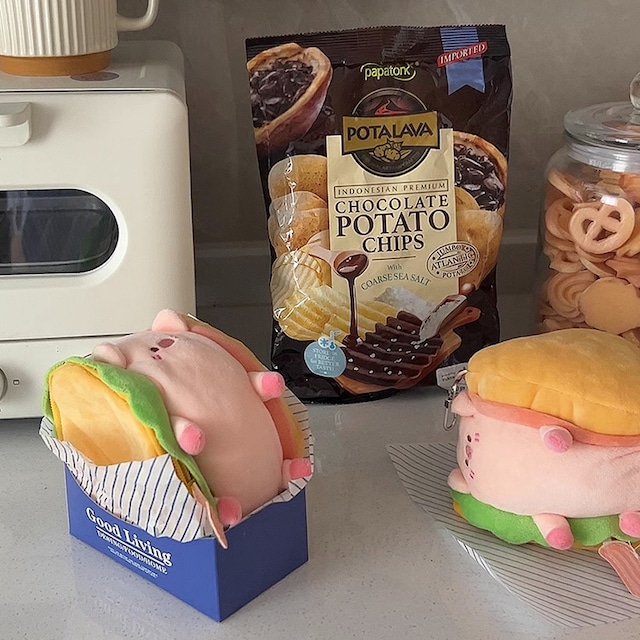 【収納】韓国風かわいいブタのサンドイッチ収納バッグ