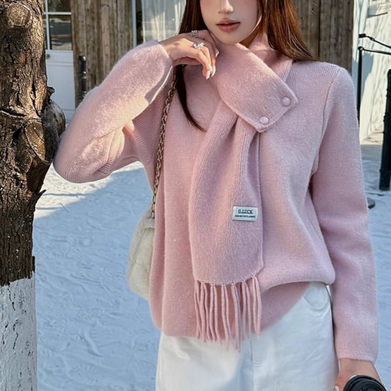 マフラー付きニットカーディガン ・65058 | sucrier ( シュクリエ 