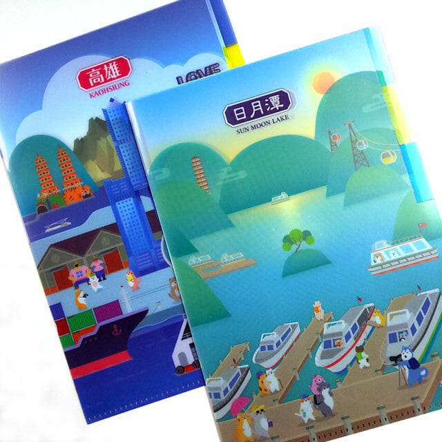 三層クリアファイル・日月潭 | 猫式×台灣 台湾雑貨 猫雑貨の通販サイト