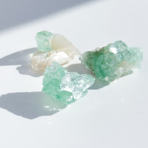 グリーンアポフィライト&スティルバイト 3個set 01◇ Green Apophyllite & Stilbite ◇天然石・鉱物・パワーストーン