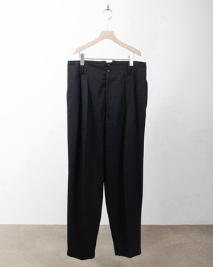 "le château" baggy silhouette rayon mix tuck slacks with cinch back