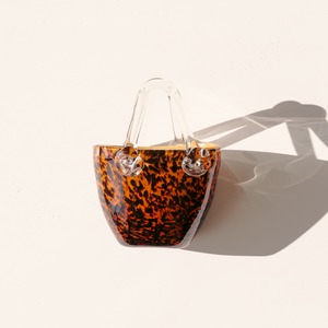 Bag Motif Glass Flower Vase (Turtoiseshell)