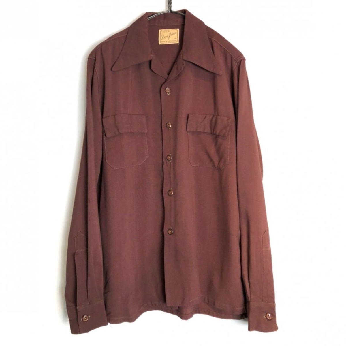 Vintage Rayon Gabardine Shirt [1940s] [Don Fuan] Vintage Rayon 