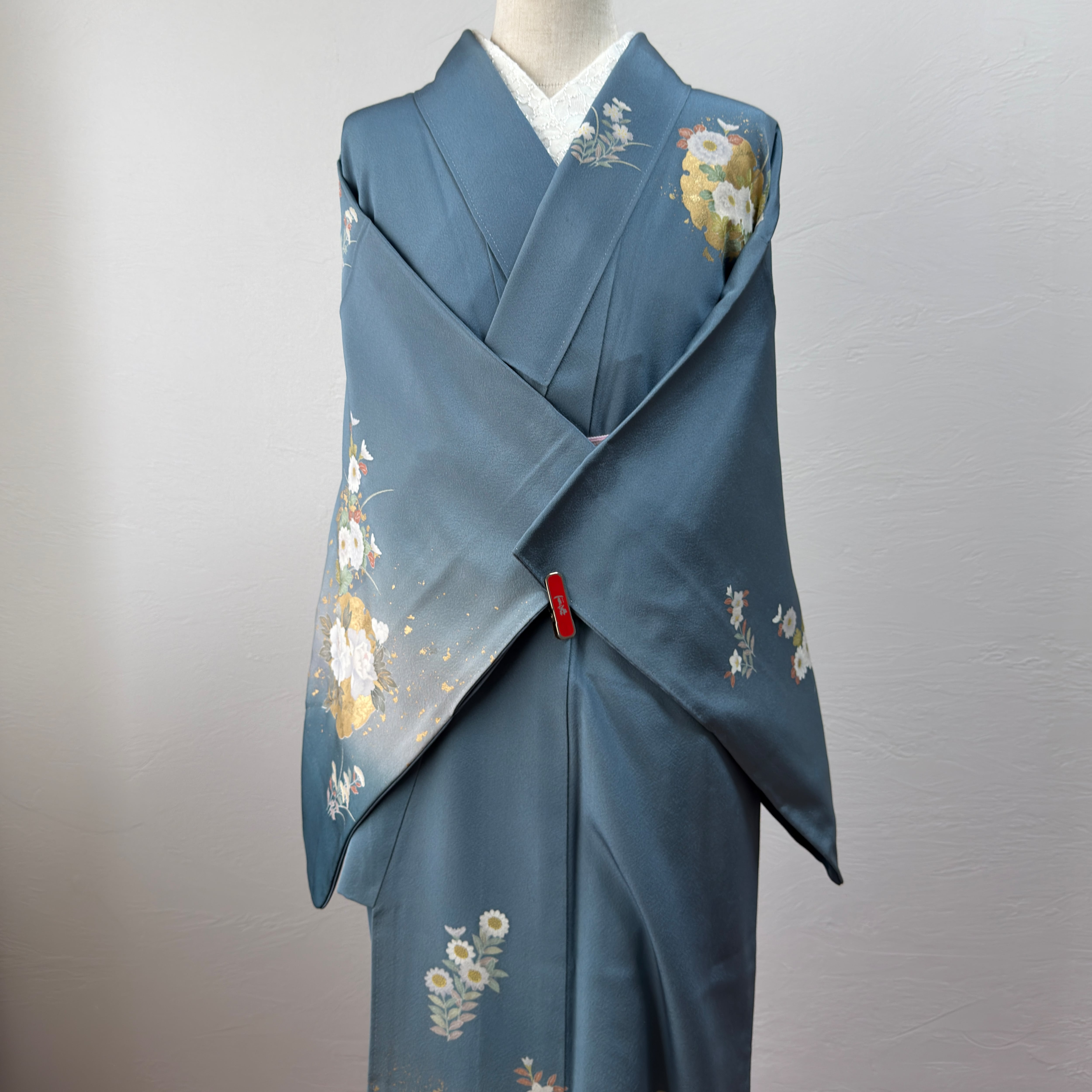 A79愛華 夏着物 袷 小紋 正絹 花草竹松 美品 A61浴衣 夏着物 有松調 美 