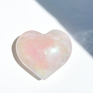 ♡エンジェルオーラローズクォーツ ハート91♡ Angel Aura Rose Quartz ♡天然石・鉱石・パワーストーン・インテリア
