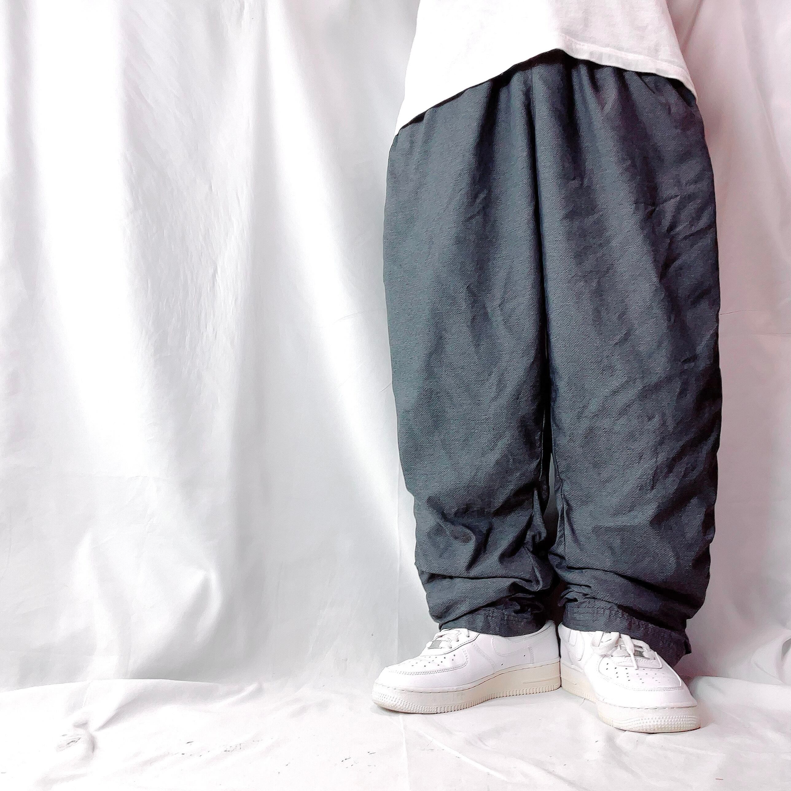極太 バギー NIKE ナイキ トラックパンツ 2ライン ブラック メンズ XL