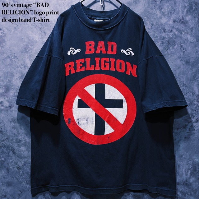【doppio】90’s vintage “BAD RELIGION” logo print design band T-shirt