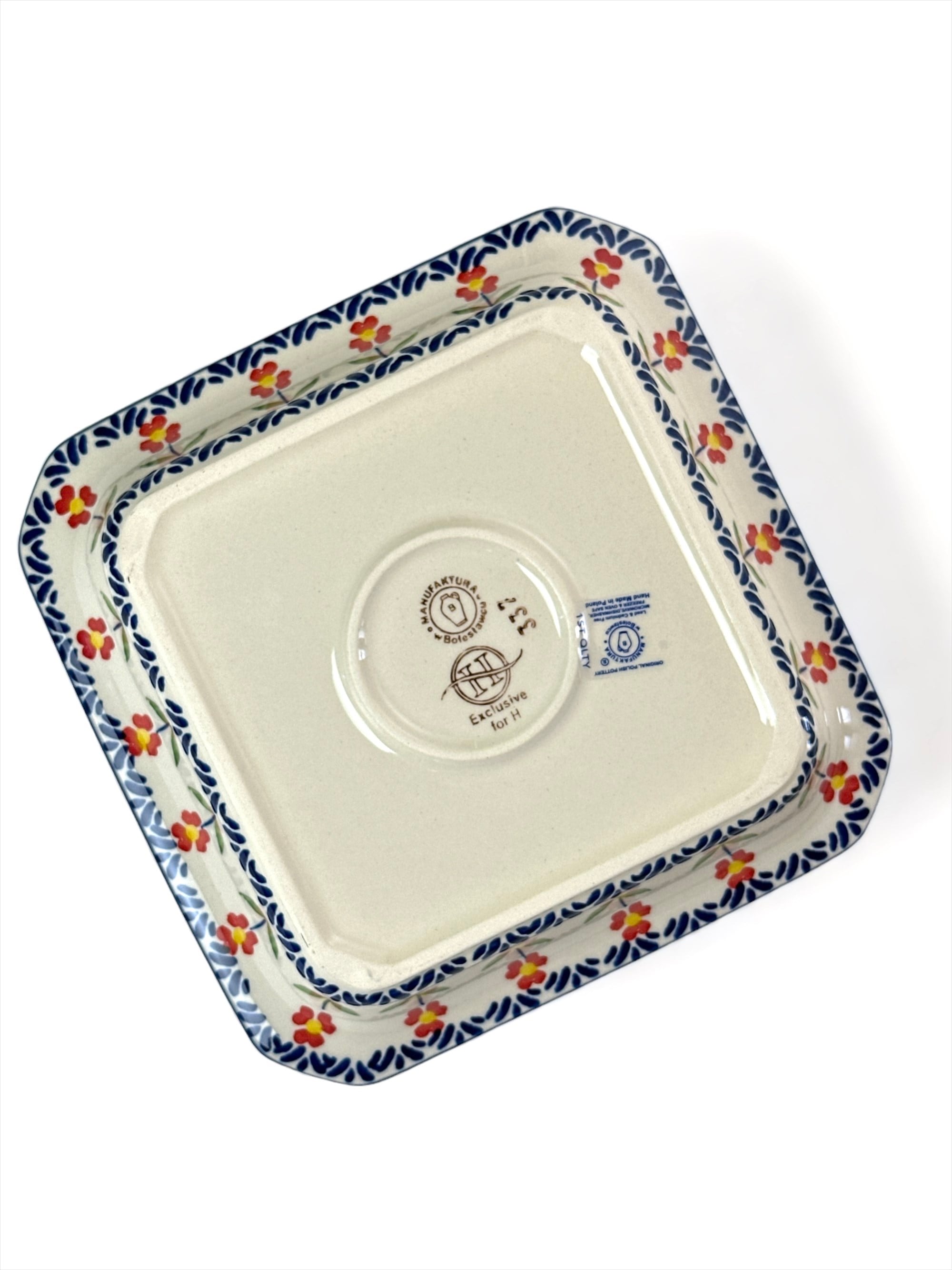 ポーリッシュポタリー スクエア プレート 皿 19.5cm 中皿 S90-ALC57