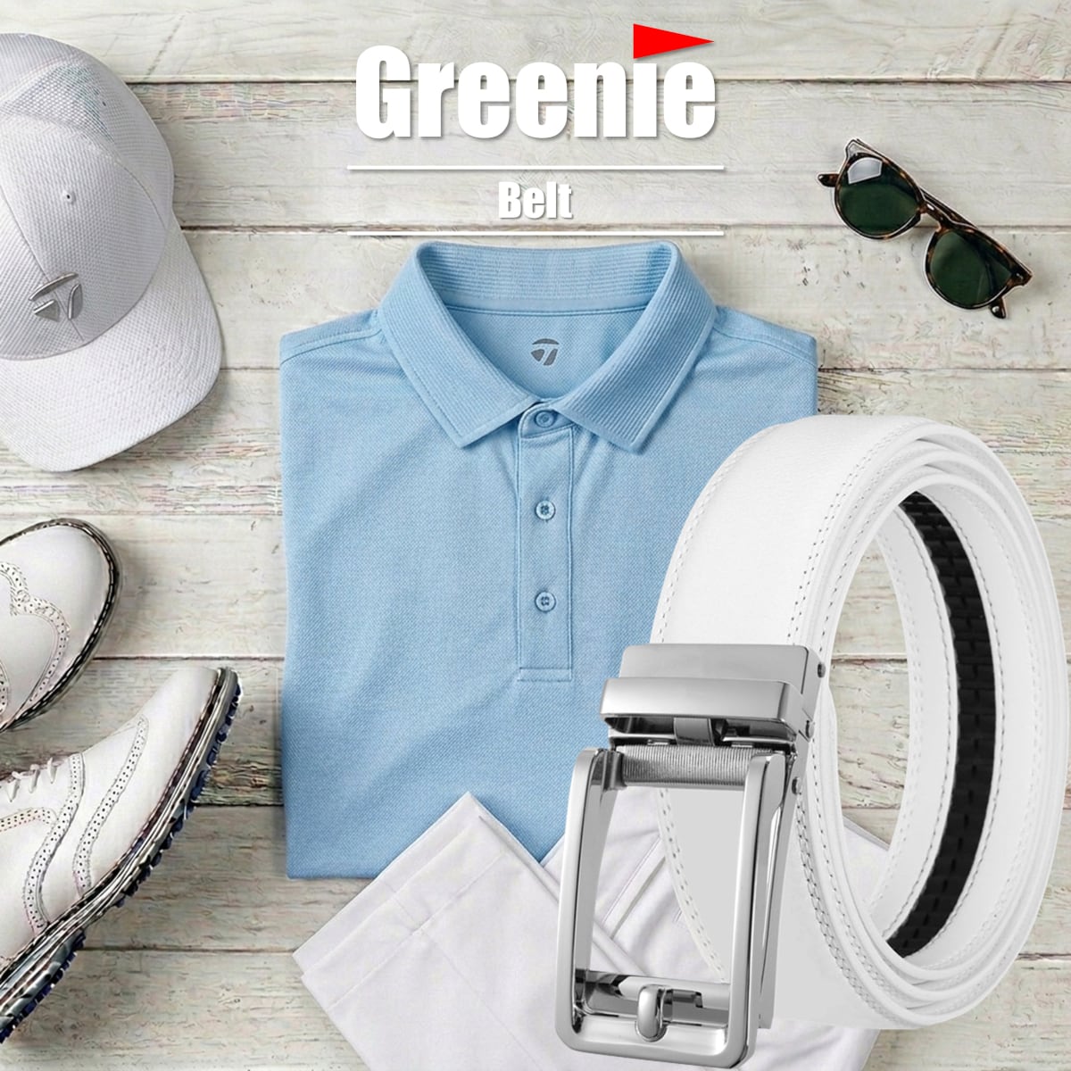 Greenie (グリーニー) ベルト ゴルフ Golf オートロック PUレザー