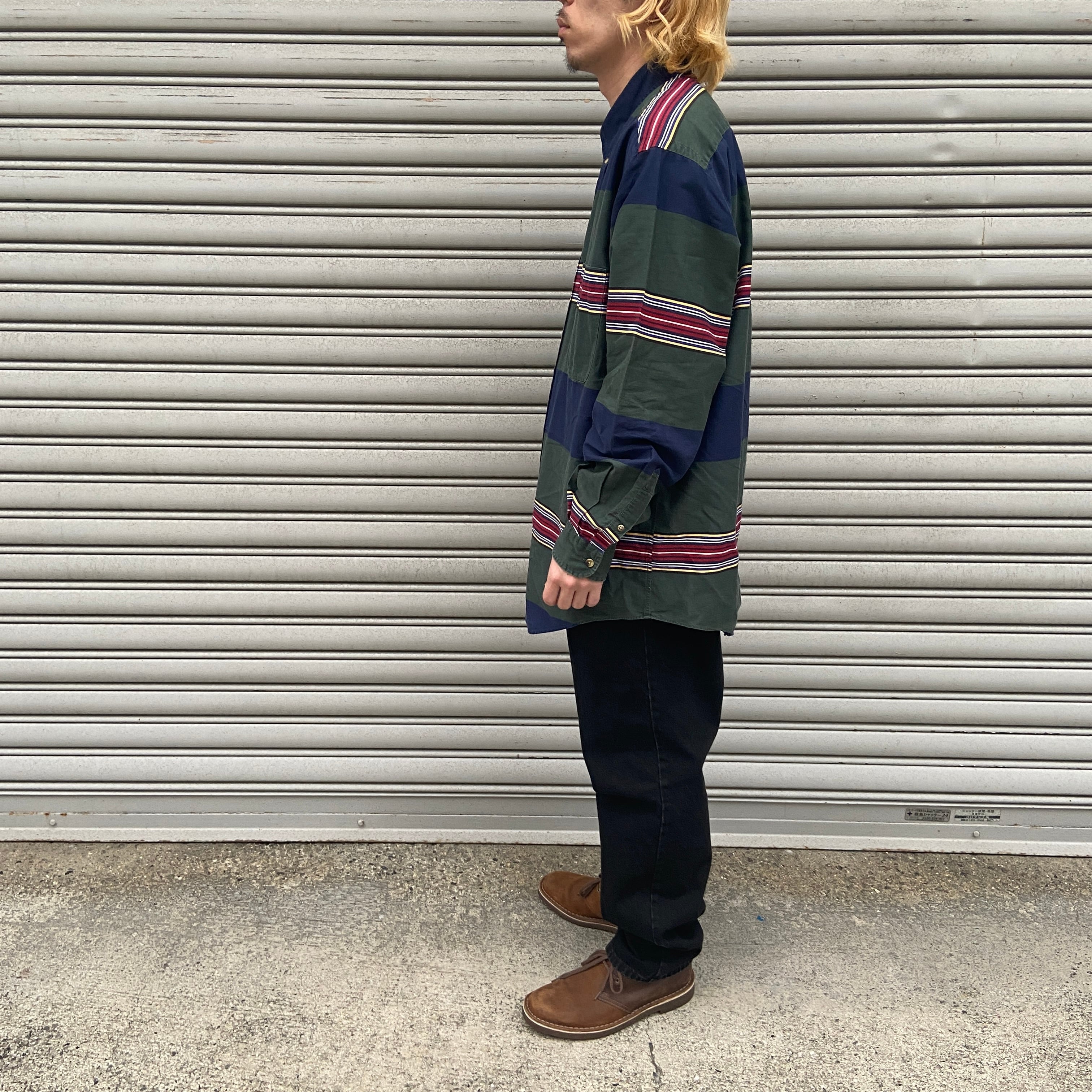 送料無料』90s nautica マルチボーダー長袖シャツ ボタンダウン 送料無料』90s nautica マルチボーダー長袖シャツ ボタンダウン