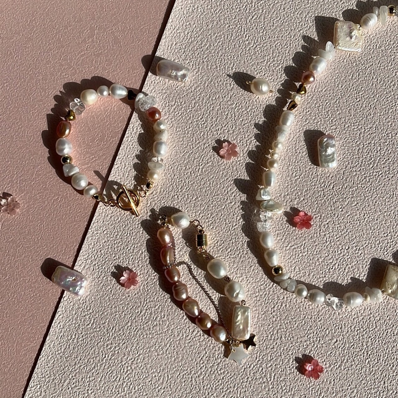 ピンクパール マグネットブレスレット［GKB024］