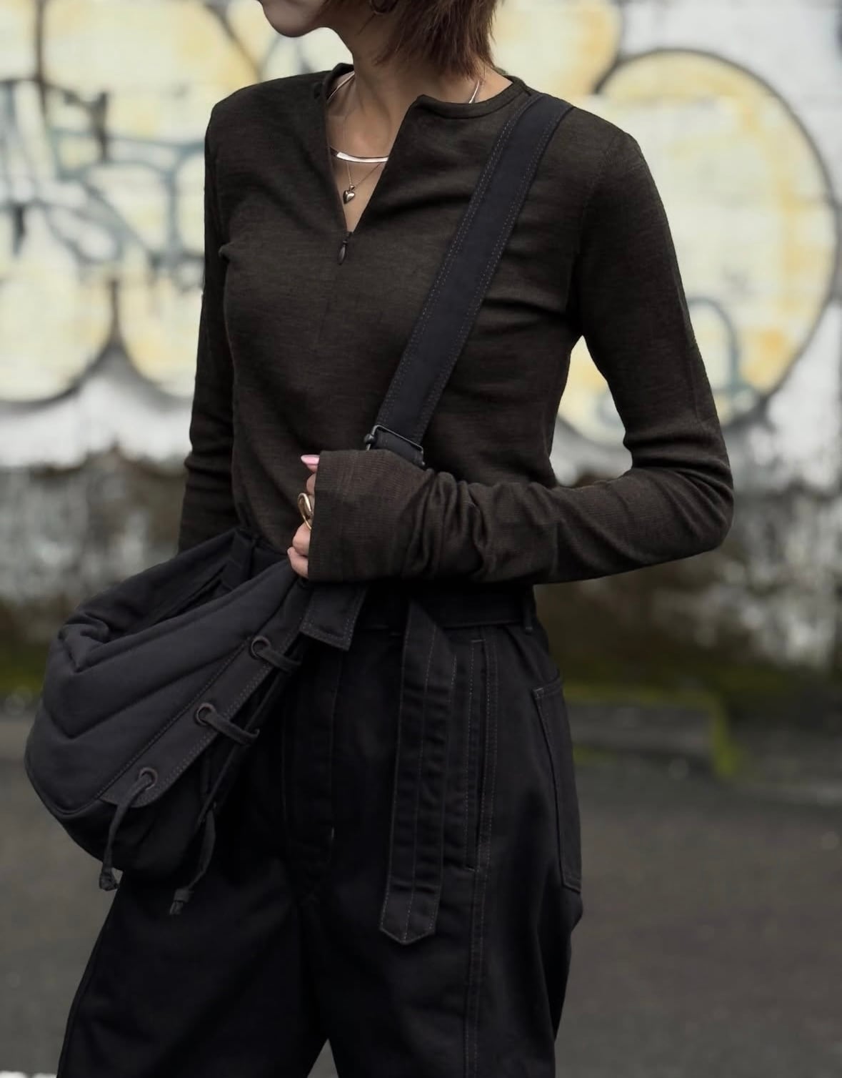 INSCRIRE Plating Rib Zip Up Tee | BASE