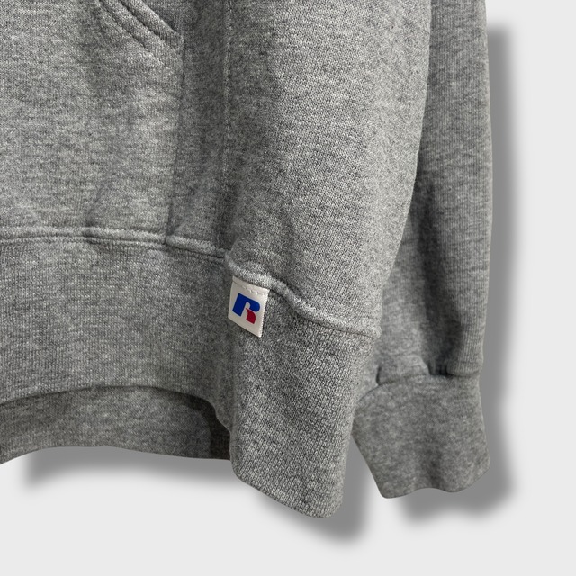 00s ラッセルアスレティック プリントロゴスウェットパーカー グレー L