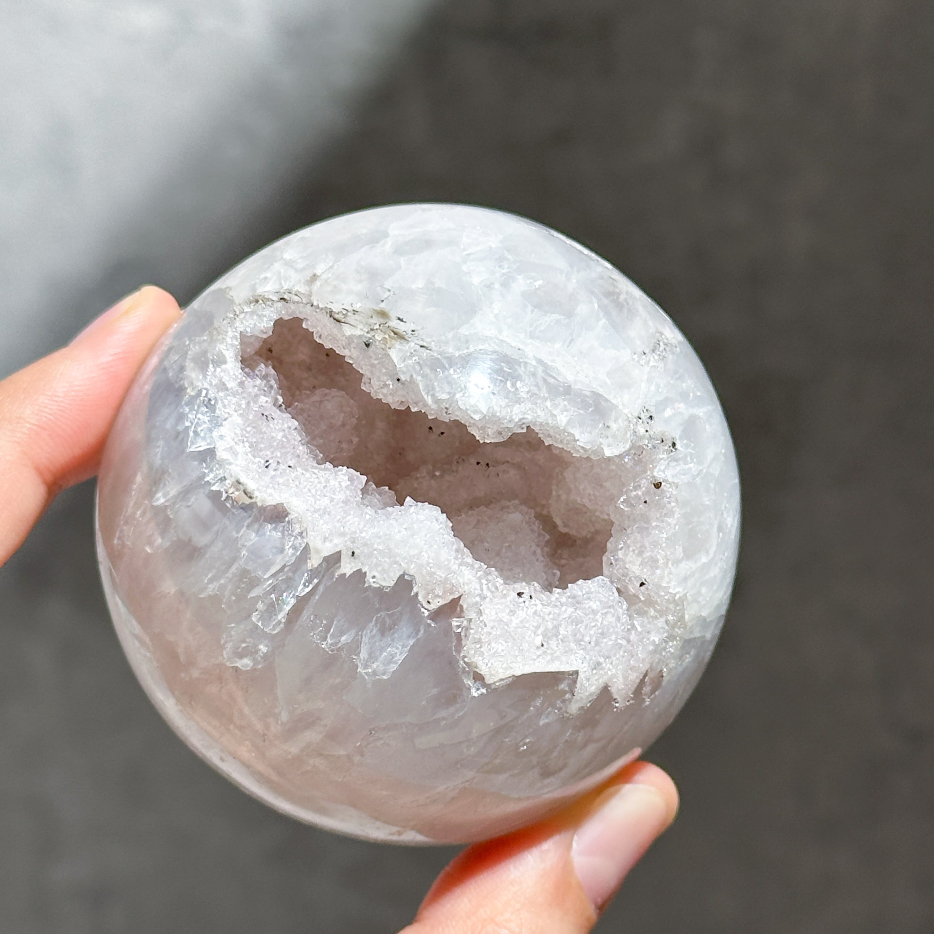 ウルグアイ産アメジスト×クリアクォーツ スフィア(丸玉)32◇Amethyst×Clear Quartz Sphere◇天然石・パワーストーン