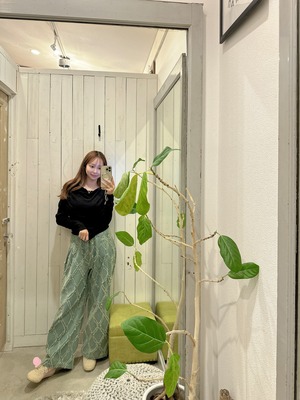 人気【LIFE is】フリンジ×mapuaコラボパッチデニム ¥9,800+tax