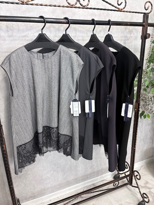ROBE ハリツヤポリエステル　レースコンビトップス　631430