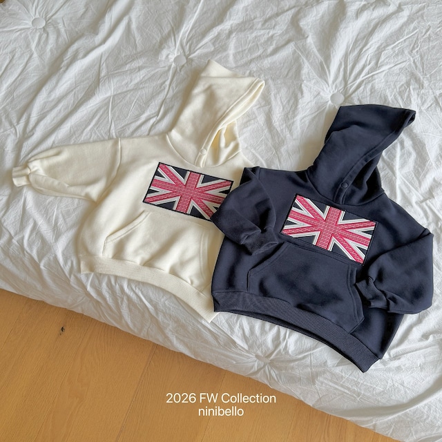 【取寄】ninibello|london patch hoodie|ロンドンパッチフーディー|XS-2XL|kids|26 autumn