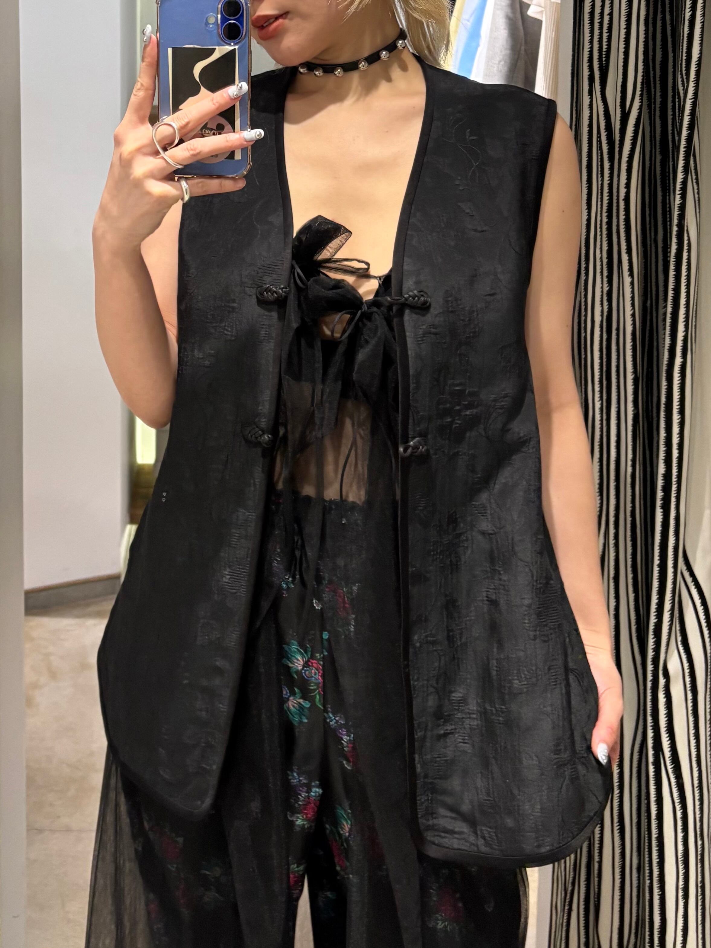 （週末限定セール）Mame Kurogouchi 刺繍ノースリーブトップス mame mame kurogouchi マメ クロゴウチ 21SS lace flap レースフラップ