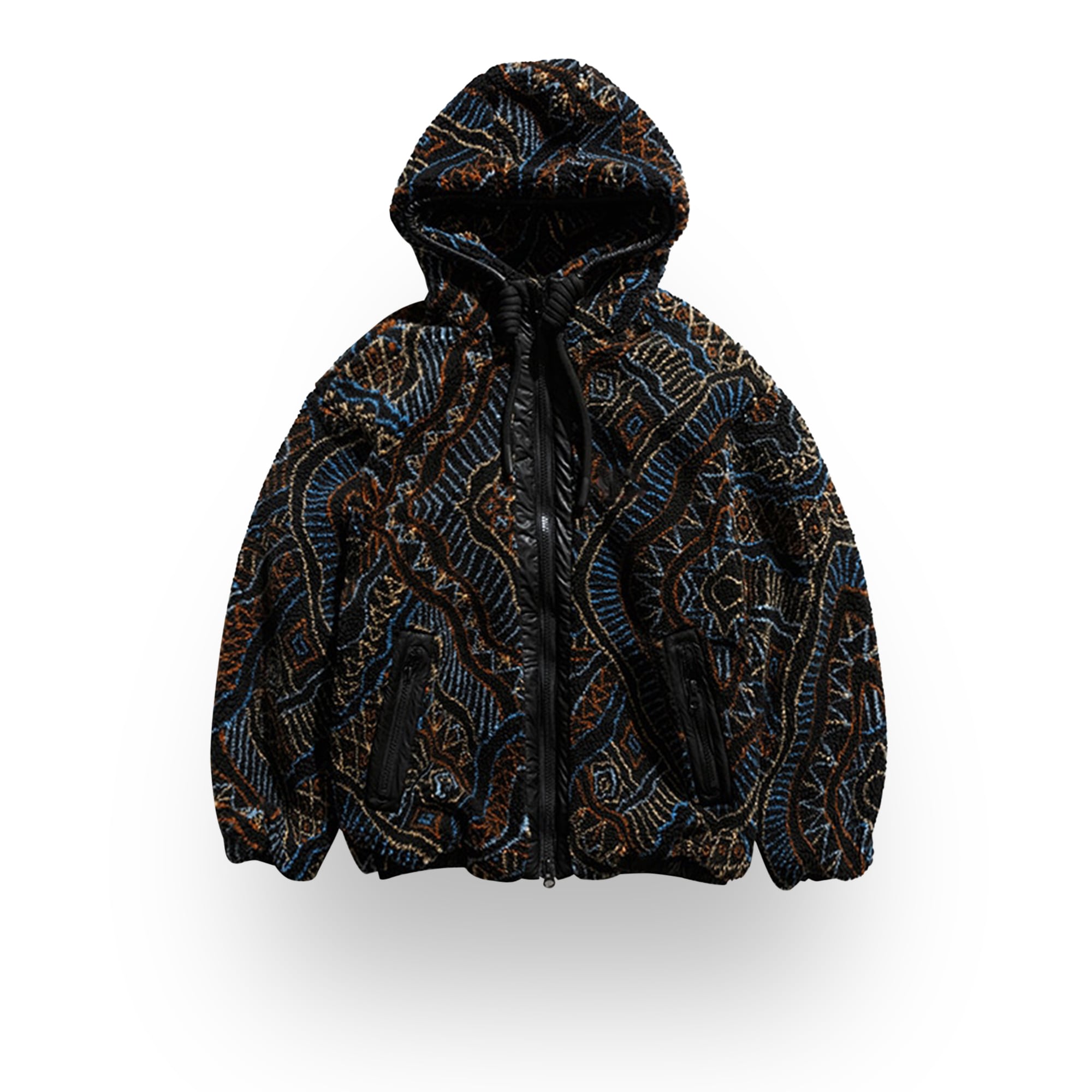 ネイティブデザインボアアウターフーディ