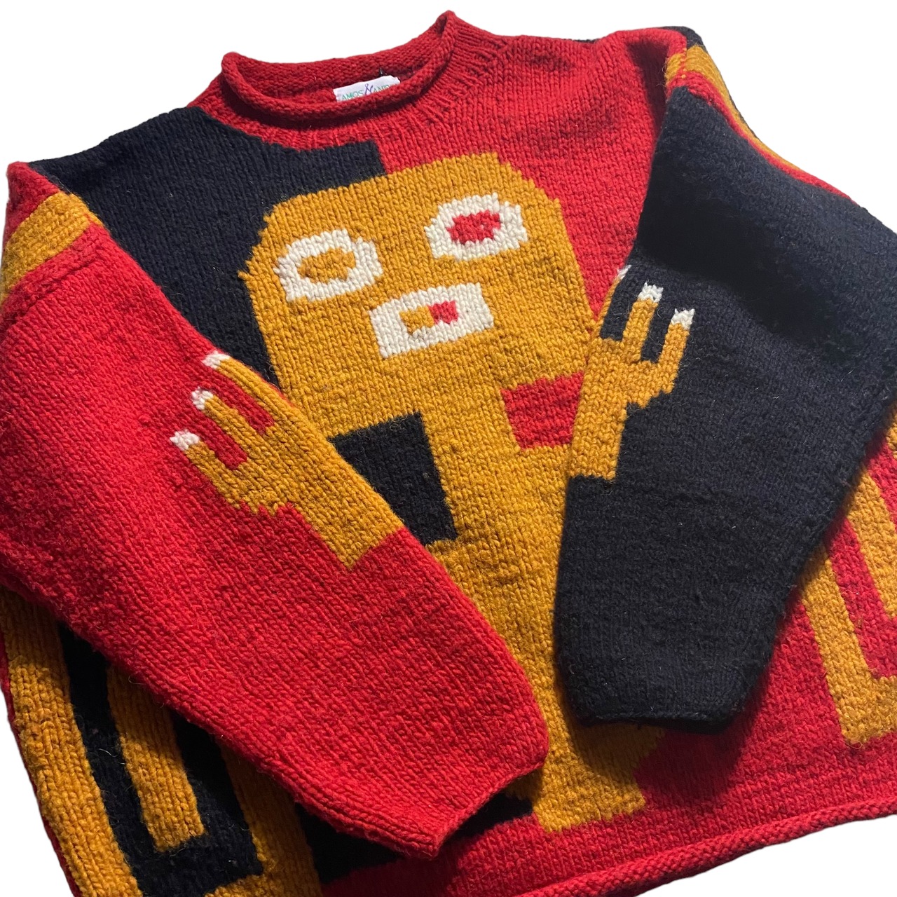 vintage Ecuador knit sweater “Human”