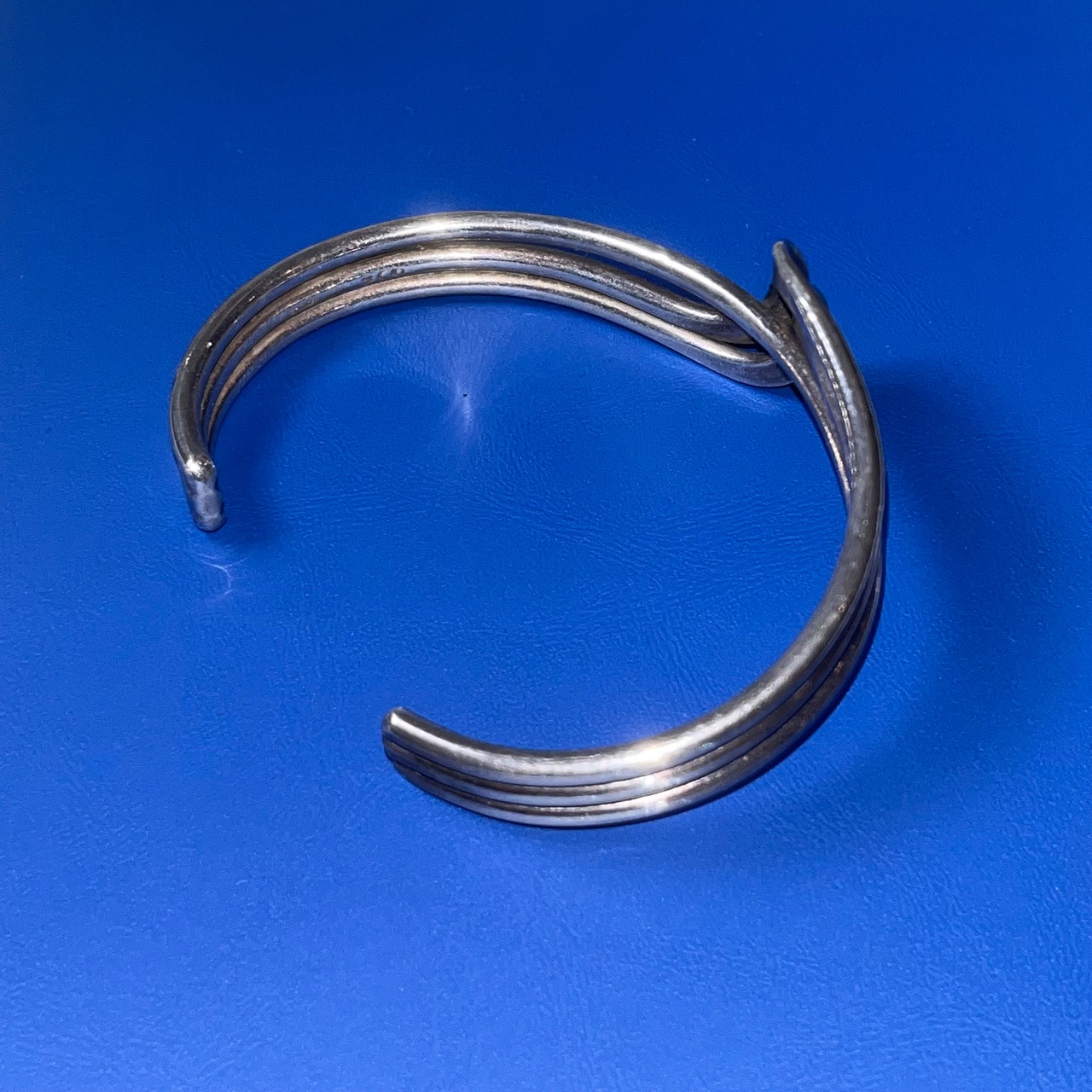 vintage silver abstract cuff bangle