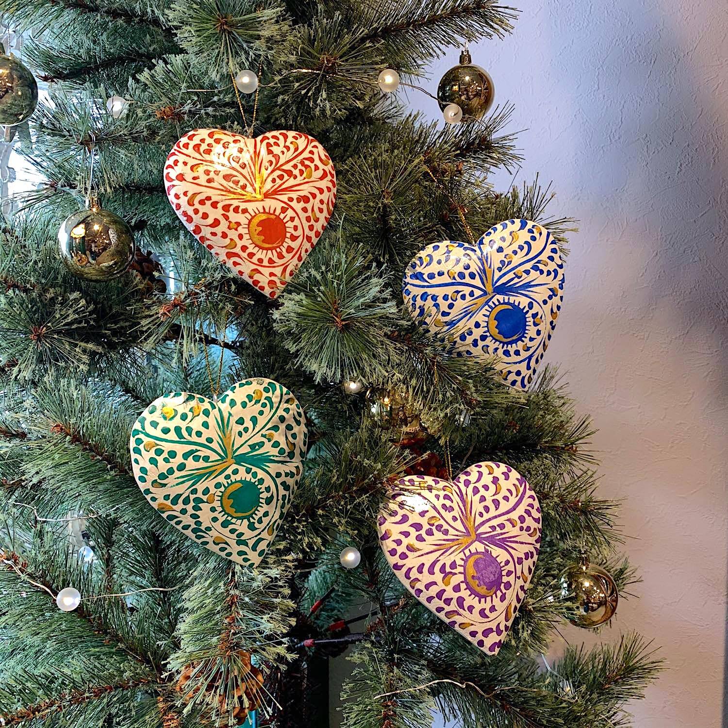 〈再入荷〉オーナメント 柄入りハートL(115mm)