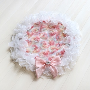 【即納】再販なし❗️在庫限り❗️パールフリルカフェマット 直径45cm【BB007-45】