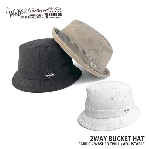 Well-Tailored / ウェルテイラード 2WAY BUCKET HAT (WL-2306) バケットハット ポークパイハット ワンポイント刺繍 レディース メンズ ブランド