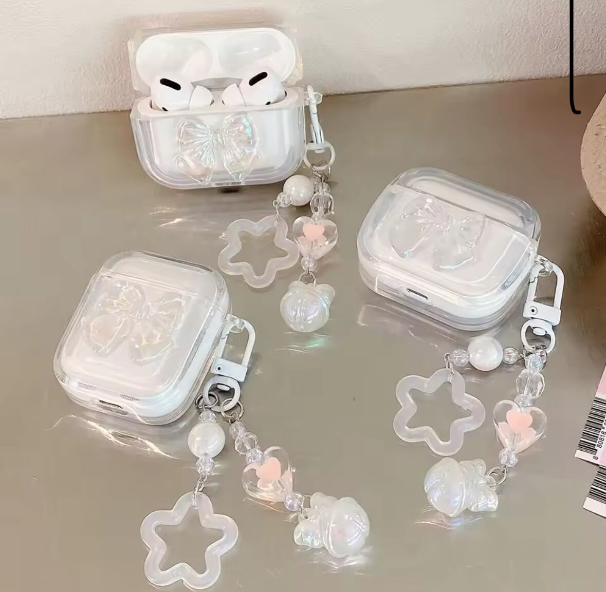 送料無料【予約商品】YK2 リボン 透明 Airpods4 アップル AirPods