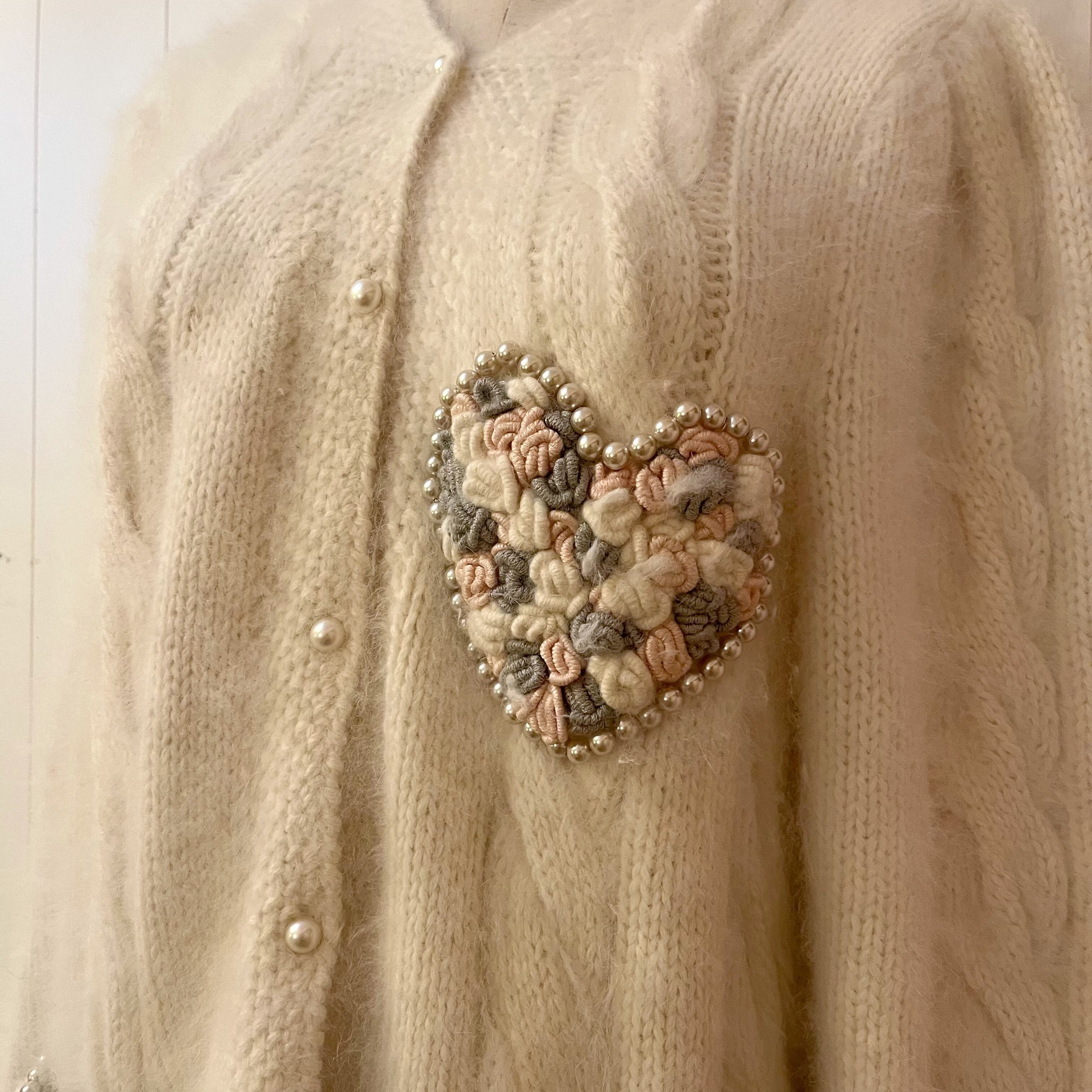 pearl ♡ pocket angora knit cardigan