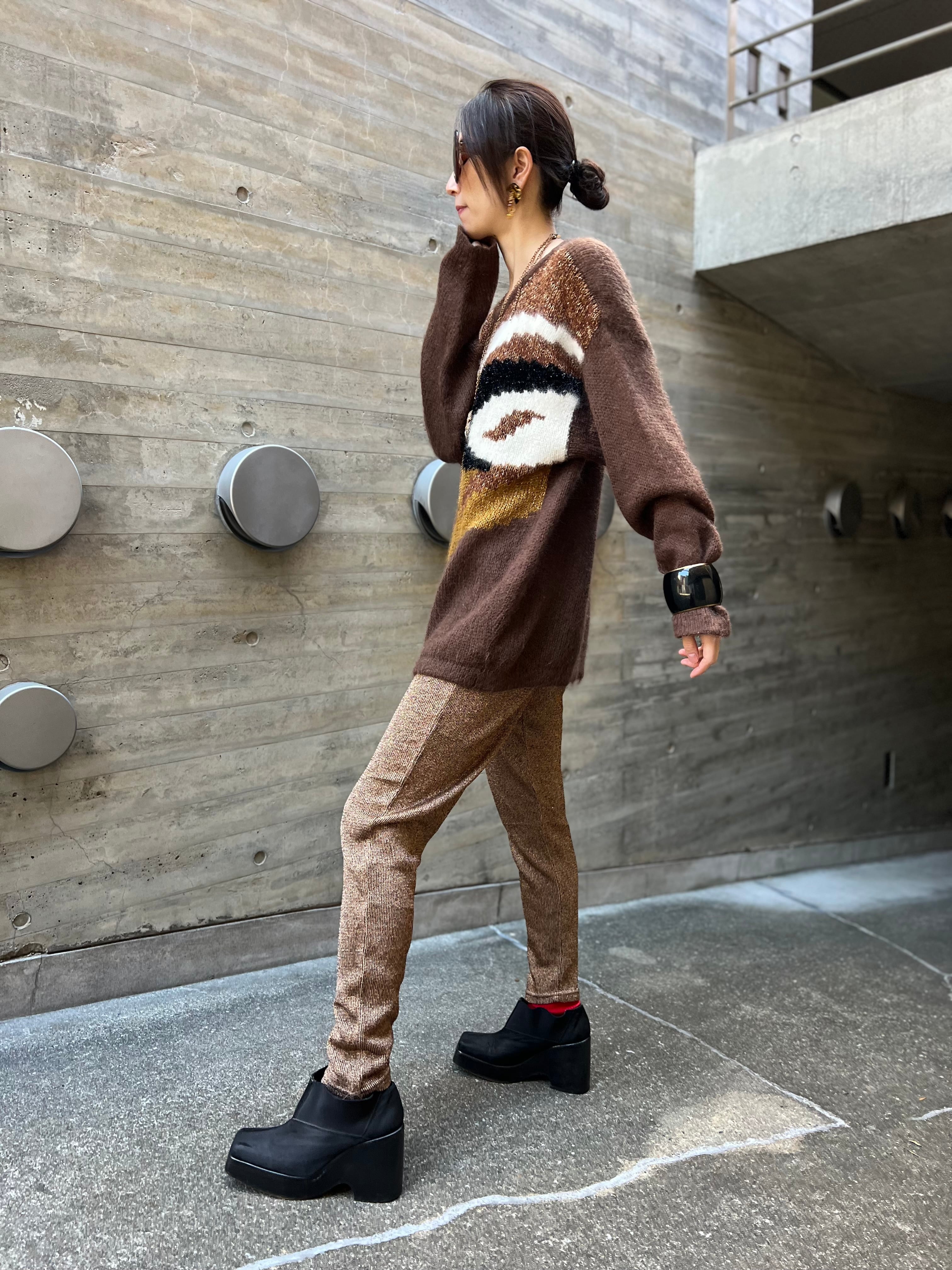 80s Mocha brown × mohair sweater ( ヴィンテージ モカブラウン
