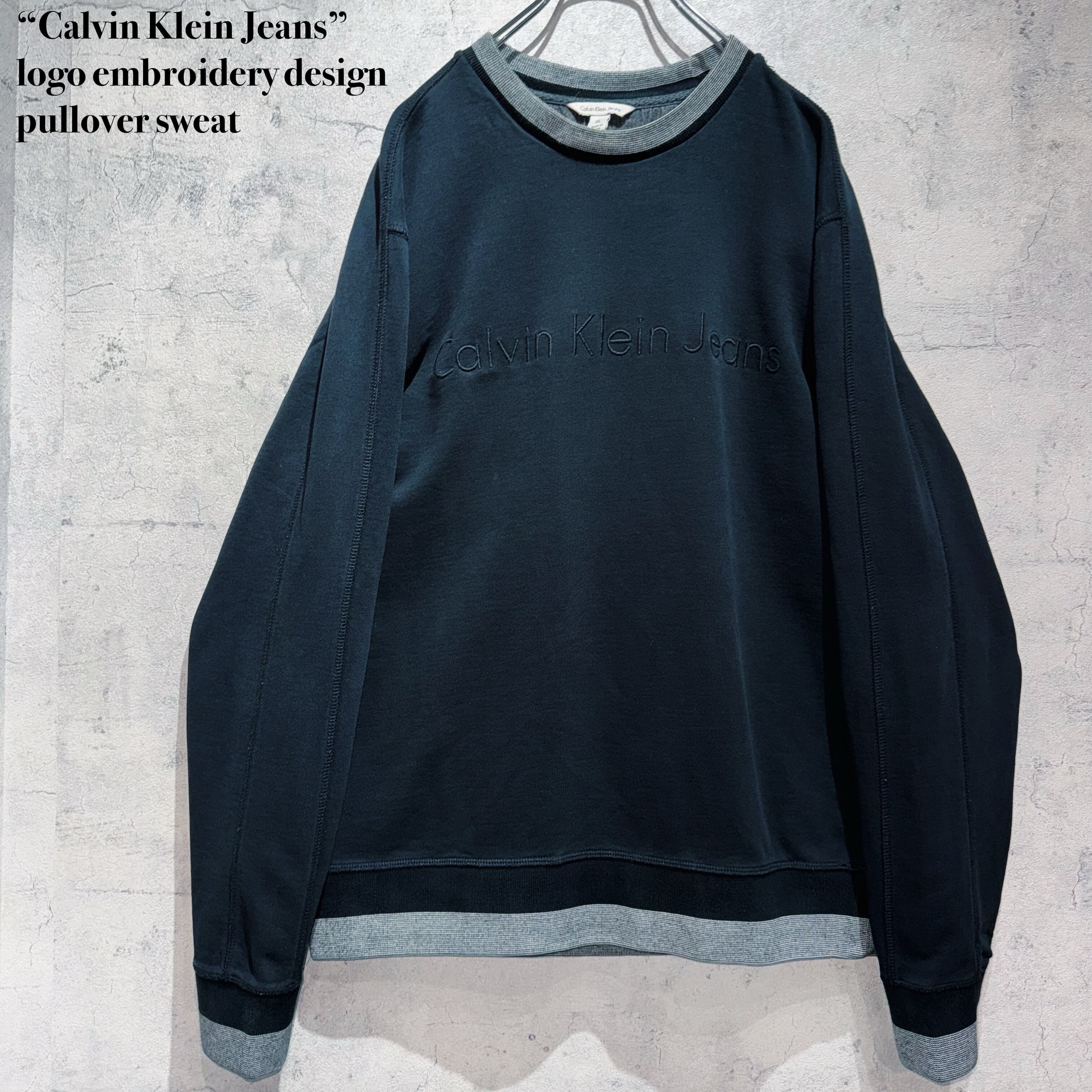 “Calvin Klein Jeans”logo embroidery design pullover sweat