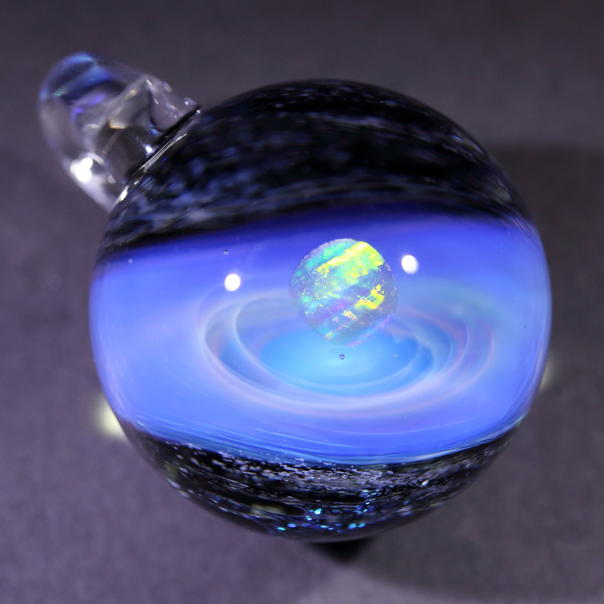 生前整理 宇宙ガラス スタンド付き 26mm Galaxy Glass Pendant 宇宙ガラスペンダント (螺旋状銀河） no