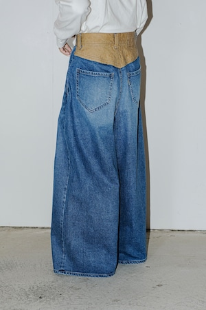 【i`m here : 】Paper patch : DENIM WIDE PANTS "NOW"