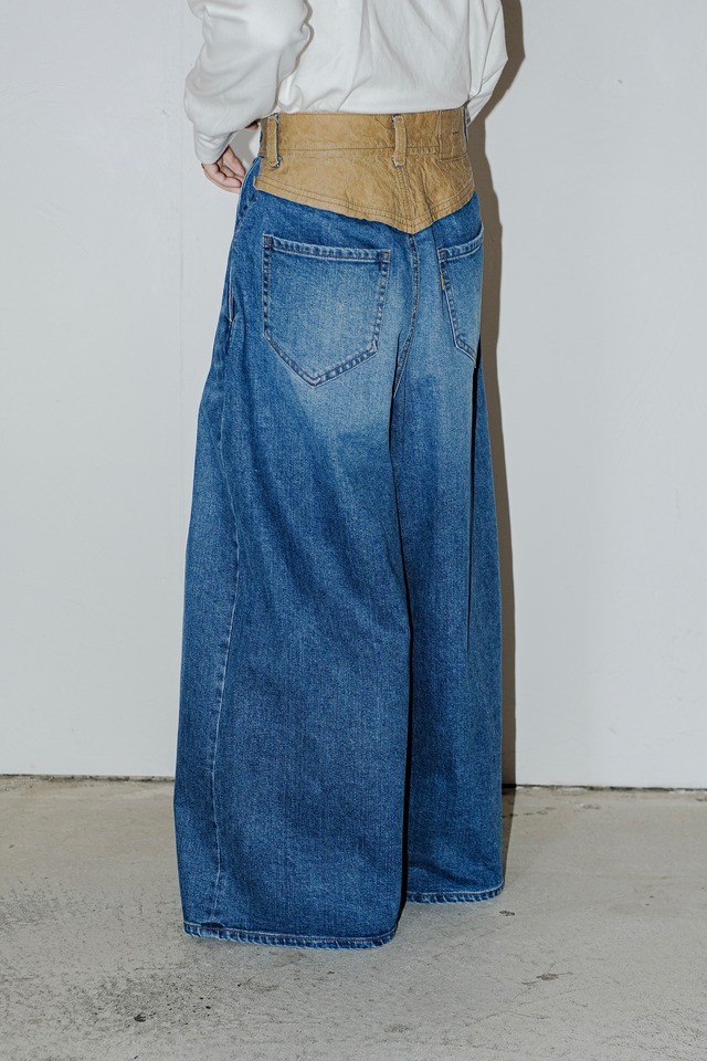 【i`m here : 】Paper patch : DENIM WIDE PANTS "NOW"