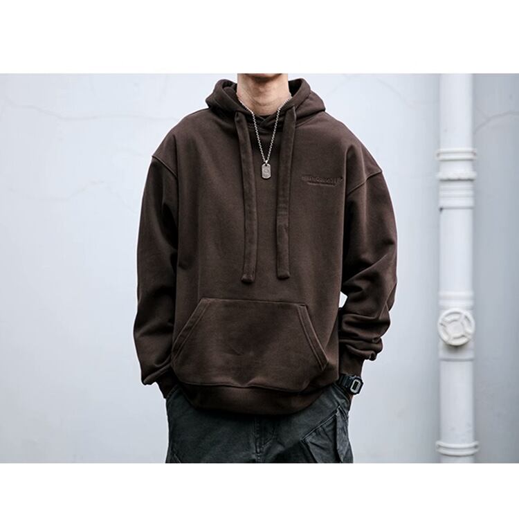 ★HOODED LETTER EMBROIDERY PULLOVER　　　A0872