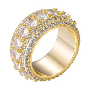 5 Layer Diamond Band Ring 【GOLD】