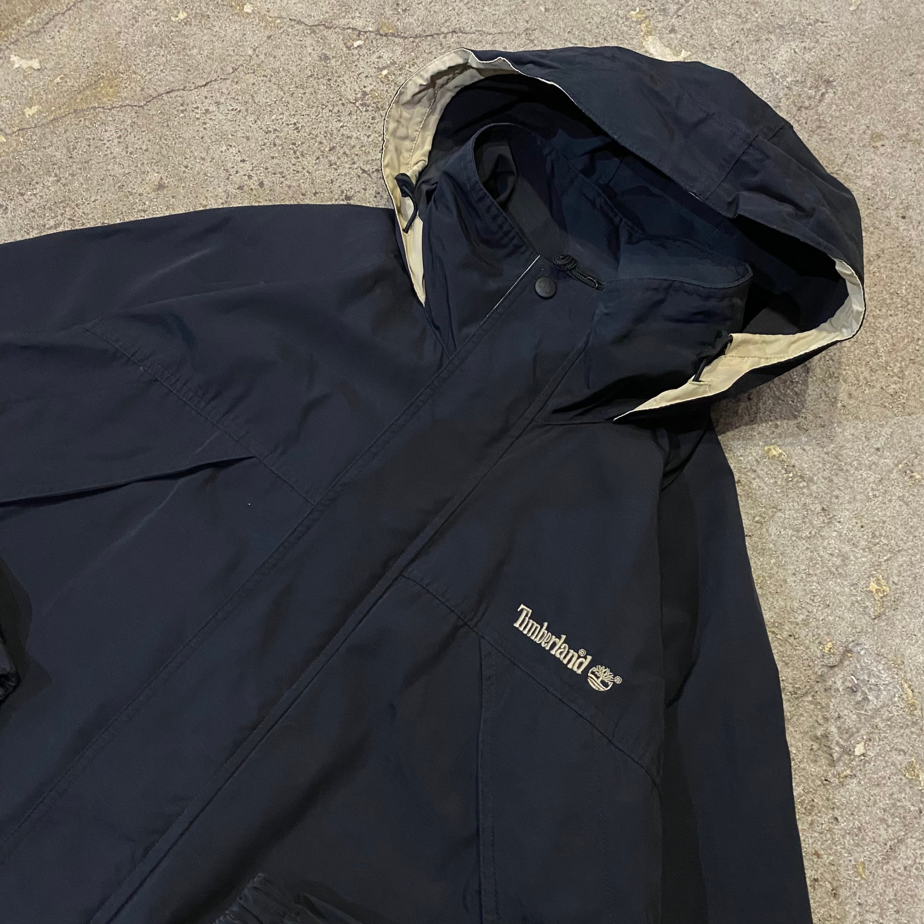 90'S Vintage Timberland WeatherGear Mountain Jacket, Shell Jacket, Men's Size L Nylon black type Vintage Second Hand