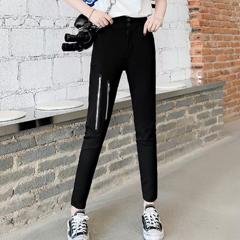 スタイルジッパーハイウェストウェストレギンス スプリングスリム 大きめサイズ 春物 ミックスインファッション72513089783