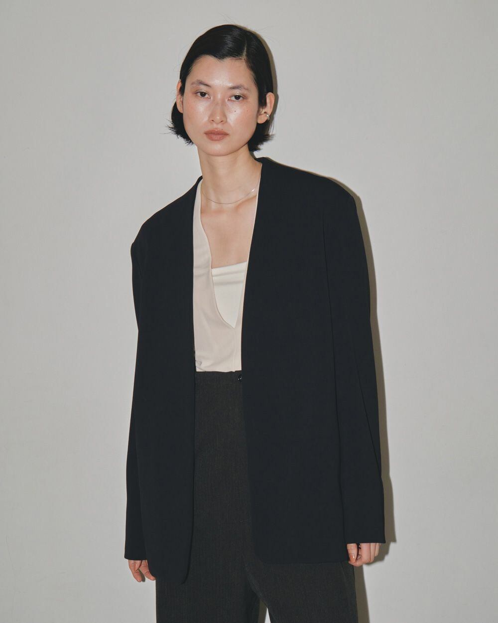 華麗 Collarless Twill JK todayful ノーカラージャケット