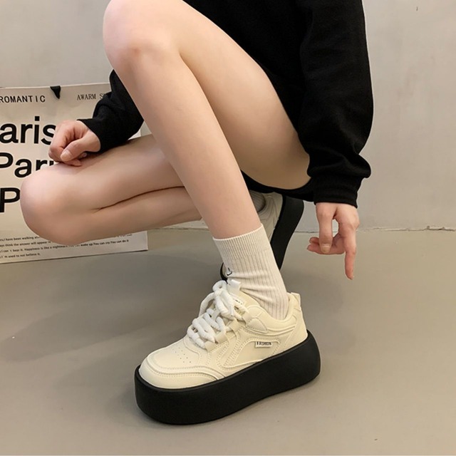 ミニマルラインプラットフォームスニーカー 3col   R01554