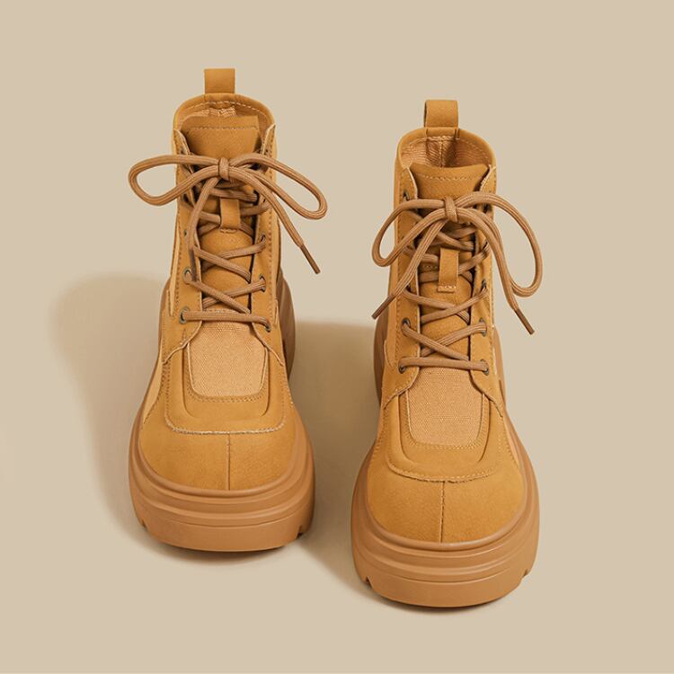 レースアップ 厚底 プラットフォーム ブーツ ◆2col L00182