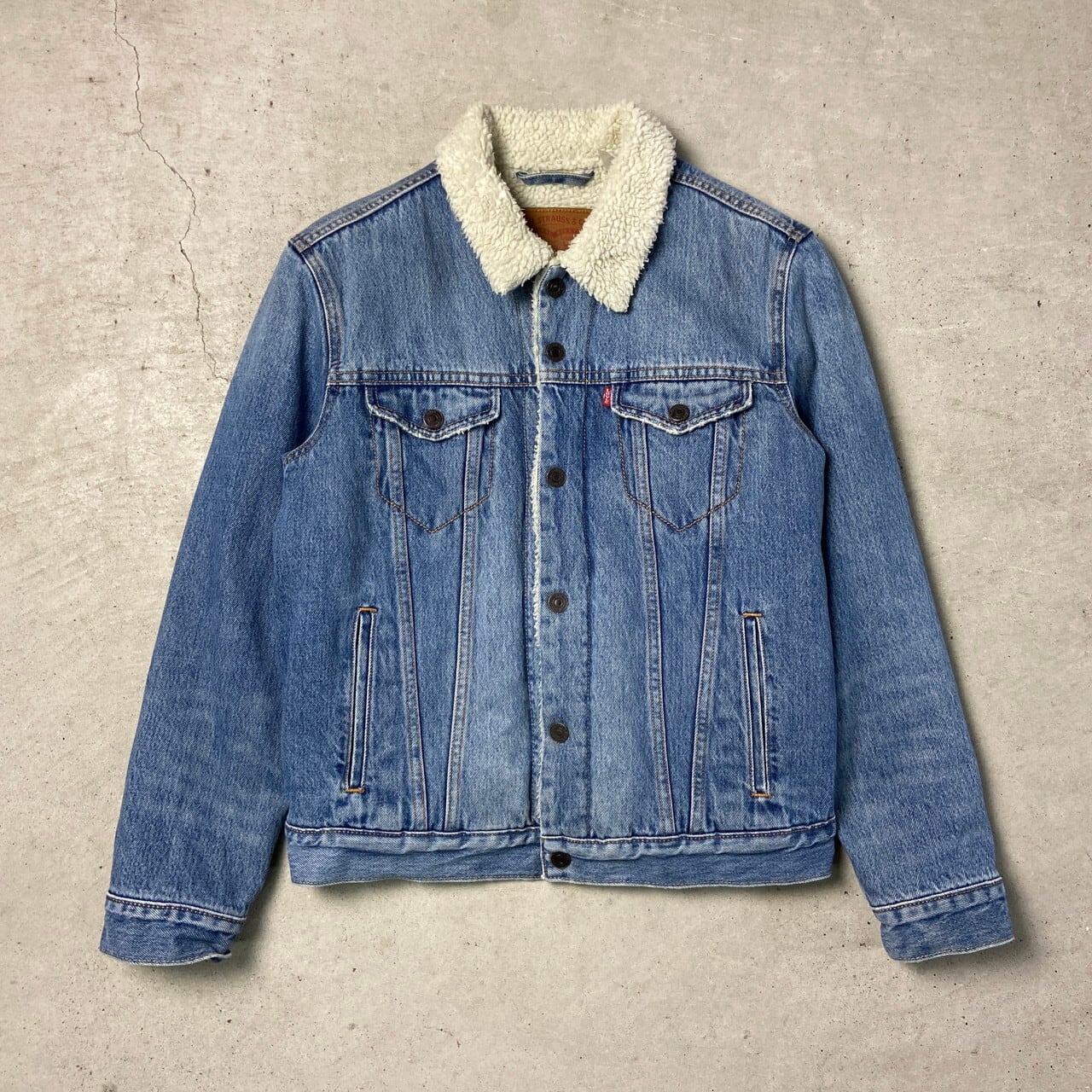 00年代 Levi's リーバイス ボアデニムジャケット メンズS 古着 00s Y2K