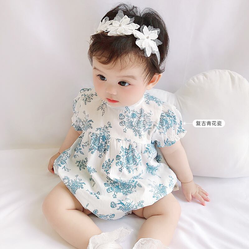 フローラルワンピースサマーロンパース オールインワン 薄手 コットン 夏物 花柄 超面白いベビーショップ1397853282