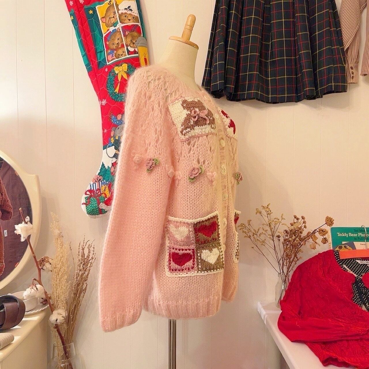 remake / bear pink knit cardigan