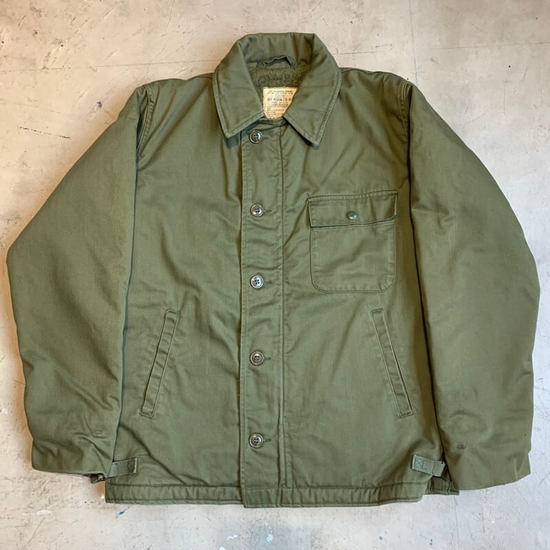 70's U.S.NAVY A-2 デッキジャケット 後期型 オリーブドラブ DLA100-79 ...